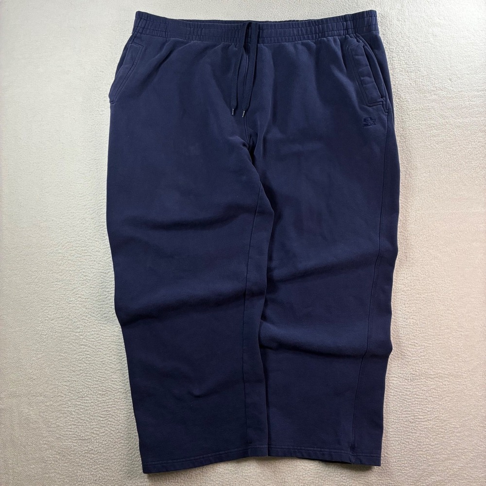 Y2K Starter Baggy Track Pants Mens 2XL Blue Sweatpants Loose Relaxed Drawstring